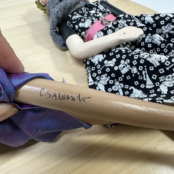 Du Buh Du Designs Art Doll Signed Christine Alvarado Handmade Artisan Set of 2 - Picture 7 of 13